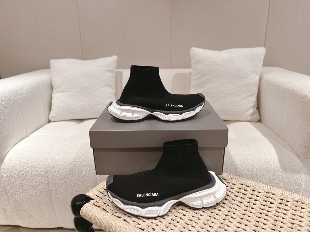 BALENCIAGA 25S SPEED TRAINER SNEAKERS 55 MM IN BLACK KNIT STYLE 3