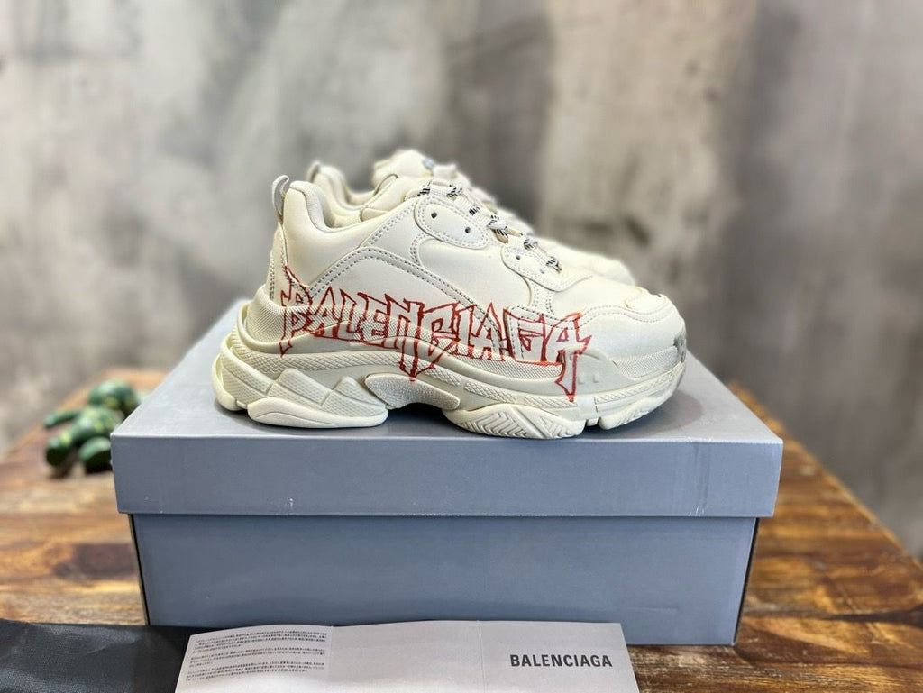 TRIPLE S SNEAKER DIY METAL IN WHITE CALFSKIN