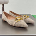 BOTTEGA VENETA BALLET FLAT IN SAND BROWN INTRECCIATO SUEDE
