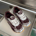 BOTTEGA VENETA 26S SNEAKERS IN DARK RED AND SILVER TPU MATERIAL