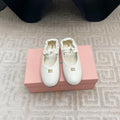 MARY JANE FLATS IN WHITE SMOOTH LAMBSKIN
