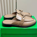 BOTTEGA VENETA ASTAIRE MULE IN LIGHT BROWN CALFSKIN