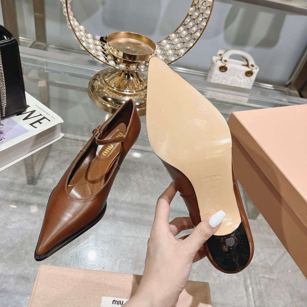 Slingback Shoes Chestnut Beads